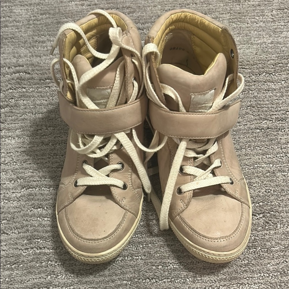 Kids Beige High-Top Sneakers